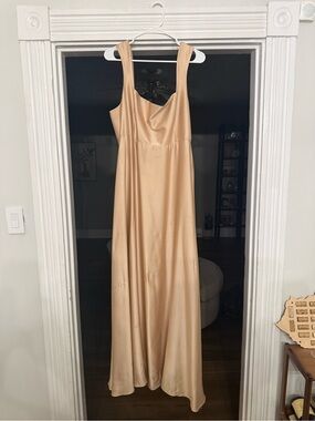 Show Me Your MuMu Satin Maxi Dress in Champagne Gold